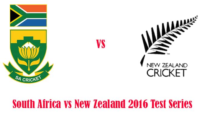 South Africa vs New Zealand 2016 Test Series